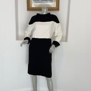 COVEN  Long Sleeve Color Block Career Dress